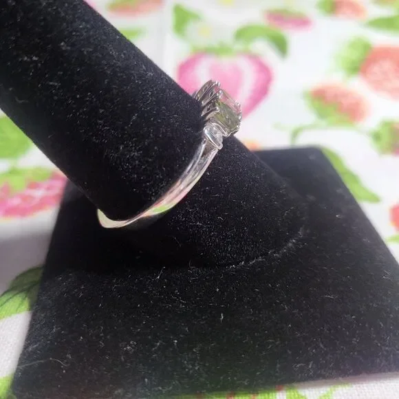 Multi-Tourmaline & White Zircon Trilogy Sterling Silver Ring
